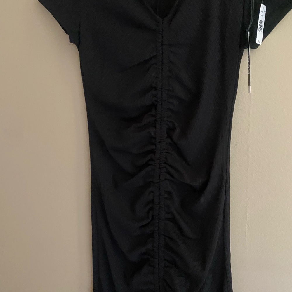 NEW Poof New York black collared ribbed dress - Picture 3 of 6